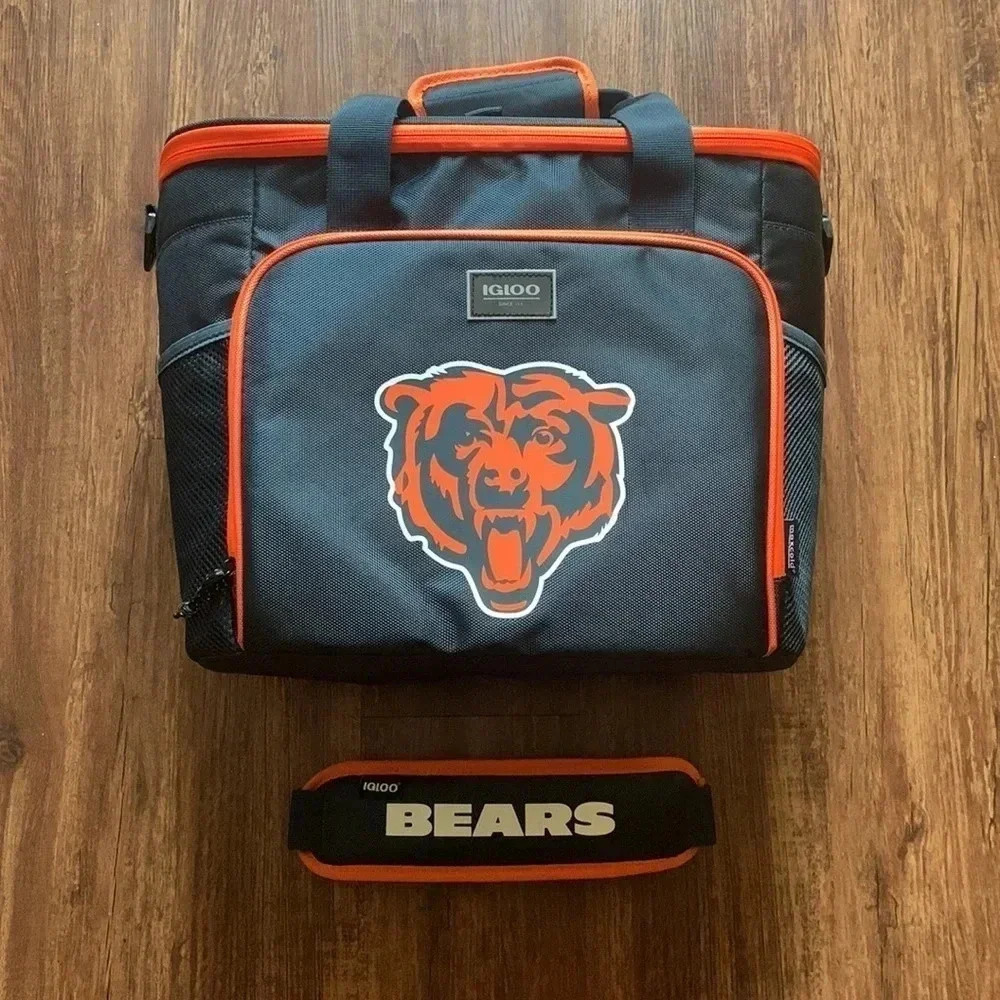 Chicago Bears 28 Can Tailgate Tote Insulated Igloo Cooler Bag New - Picture 2 of 7